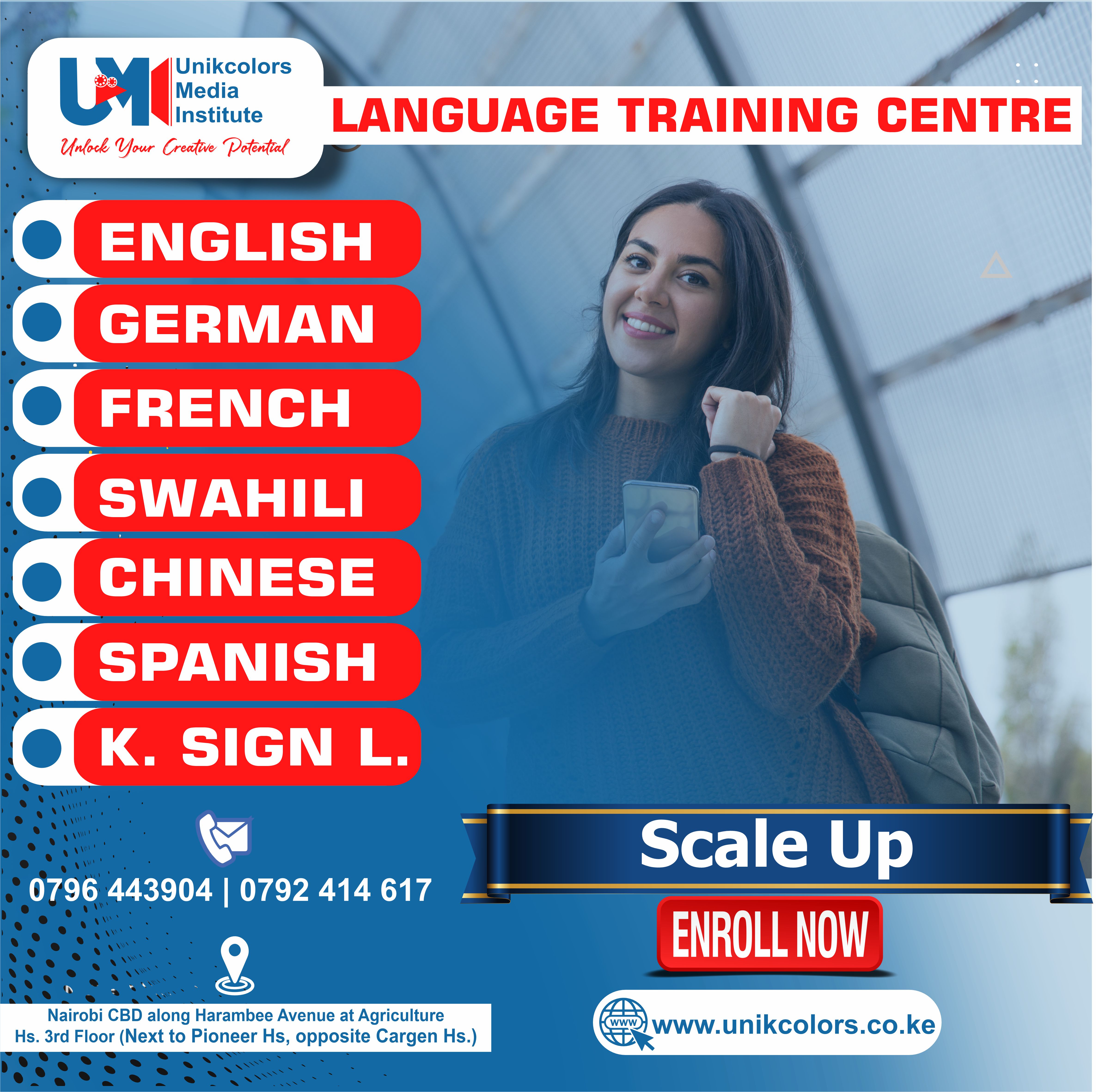 LANGUAGE TRAINING CENTER - ENGLISH GERMAN, FRENCH, CHINESE, SWAHILI, SPANISH, KENYA SIGN LANGUAGE